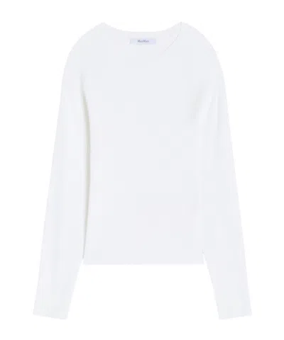 Max Mara Ribbed Long-sleeve T-shirt In White