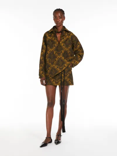 Max Mara Technical Wool Jacquard Miniskirt In Patterned