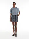 Max Mara Technical Wool Jacquard Miniskirt In Water