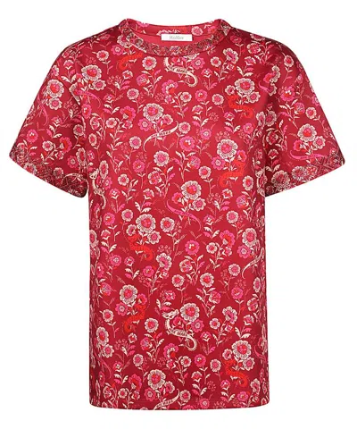 Max Mara Techno Fabric T-shirt In Burgundy