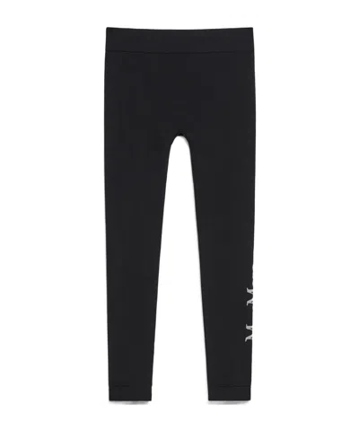 Max Mara Technology Logo Tights In Black