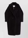 Max Mara Teddy Camel & Silk Blend Coat In Black