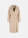 Max Mara 'ted Girl' Coat In Alpaca And Beige Virgin Wool In Neutral