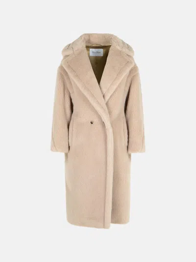 Max Mara 'ted Girl' Coat In Alpaca And Beige Virgin Wool In Neutral