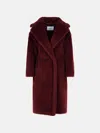 Max Mara 'ted Girl' Coat In Alpaca And Cherry Virgin Wool In Burgundy