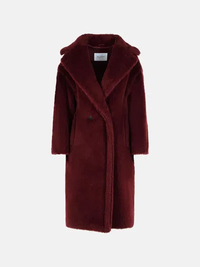 Max Mara 'ted Girl' Coat In Alpaca And Cherry Virgin Wool In Burgundy
