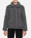 Max Mara Teddino Biker Short Coat In Grigio