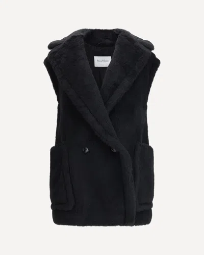 Max Mara Teddy Alpaca And Wool Vest In Black