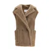 Max Mara Teddy Alpaca And Wool Vest In Brown