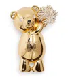 Max Mara Teddy Bear Brooch In Gold