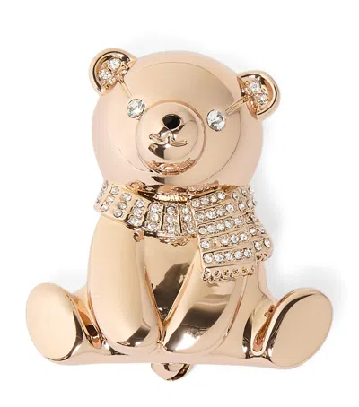 Max Mara Teddy Bear Brooch In Yellow