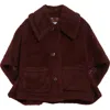Max Mara Teddy Bear Cape In Burgundy