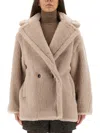 Max Mara Teddy Bear Icon Coat Short Sand In Alpaca And Wool In Multi