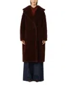 Max Mara Wool-silk Double-breasted Coat In Red