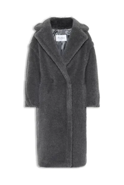 Max Mara Teddy Bear Double-breasted Coat In Gray