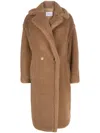 Max Mara Double Breasted Long Coat Pockets In Brown
