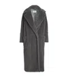 Max Mara Wool And Alpaca Teddy Oversized Coat In Blue