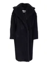 Max Mara Teddy Bear Icon Coat Coats Blue In Black