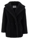 Max Mara Teddy Bear Icon Coat Corto In Alpaca E Lana In Black