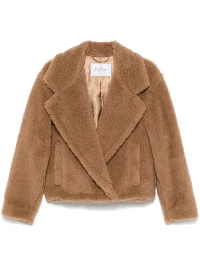 MAX MARA TEDDY BEAR ICON COAT CROP CAMEL