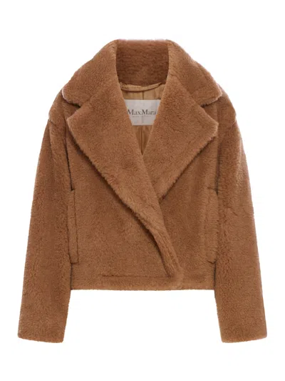 MAX MARA TEDDY BEAR ICON COAT CROP IN CAMEL