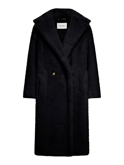 Max Mara Teddy Bear Icon Coat In Alpaca And Wool In Black