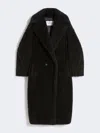 Max Mara Teddy Bear Icon Coat In Alpaca And Wool In Black