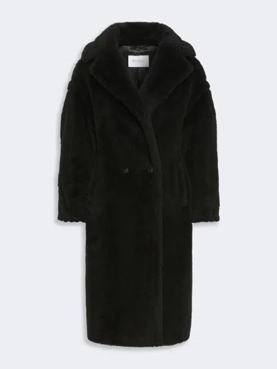 Max Mara Teddy Bear Icon Coat In Alpaca And Wool In Black