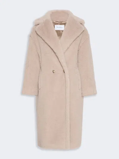Max Mara Teddy Bear Icon Coat In Alpaca And Wool In Sand