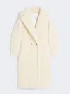 Max Mara Teddy Bear Icon Coat In Alpaca And Wool In White