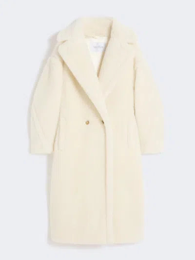 Max Mara Teddy Bear Icon Coat In Alpaca And Wool In White