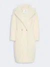 Max Mara Oversized Double-breasted Alpaca-wool Coat With Silk Base In White