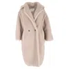 Max Mara Teddy Bear Icon Coat In Beige Faux Fur In Beige