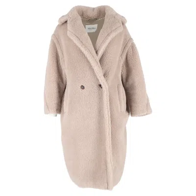 Max Mara Teddy Bear Icon Coat In Beige Faux Fur