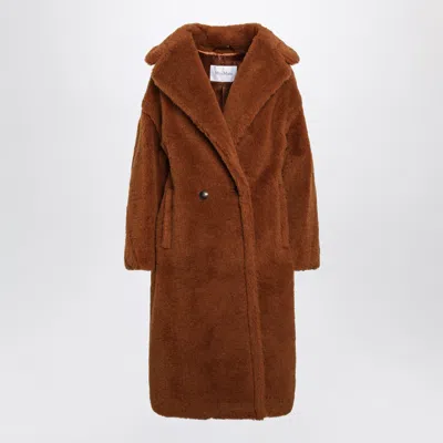 Max Mara Teddy Bear Icon Coat In Brown Alpaca And Wool