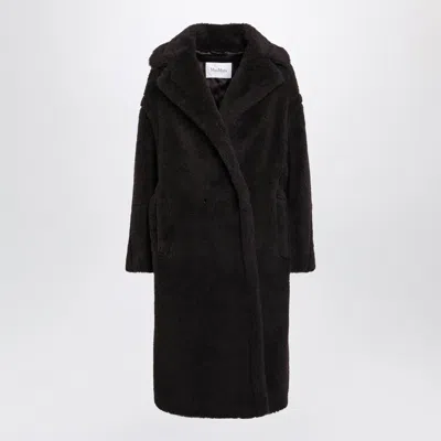 Max Mara Teddy Bear Icon Coat In Ebony Alpaca And Wool In Black