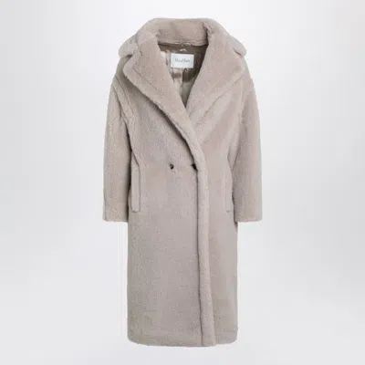 Max Mara Teddy Bear Icon Coat In Sand-coloured Alpaca And Wool In Gray