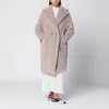 Max Mara Teddy Bear Icon Coat In Sand-coloured Alpaca And Wool In Pink