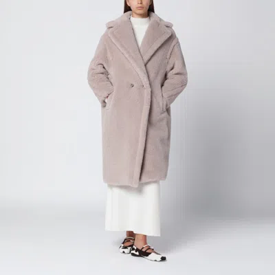 Max Mara Teddy Bear Icon Coat In Sand-coloured Alpaca And Wool In Pink
