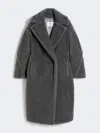 Max Mara Teddy Bear Icon Coat In Wool And Alpaca In Gray