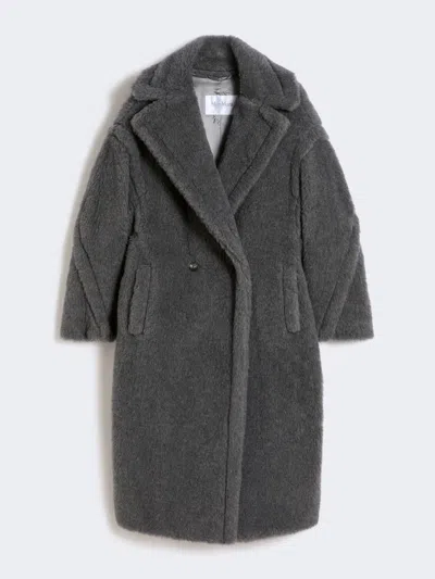 Max Mara Teddy Bear Icon Coat In Wool And Alpaca In Gray