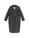 Max Mara Teddy Bear Icon Coat In Wool And Alpaca In Gray