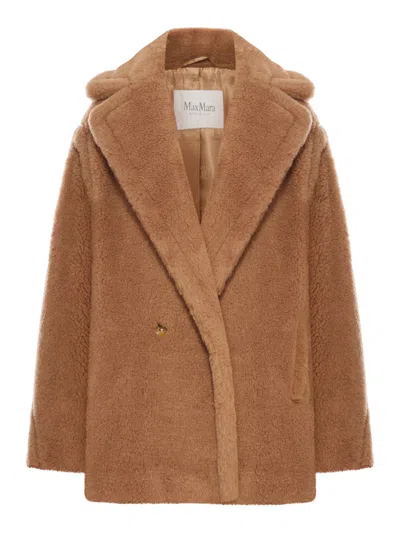 Max Mara Teddy Bear Icon Coat Short In Nude