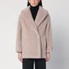 Max Mara Teddy Bear Icon Coat Short Sand In Alpaca And Wool In Beige