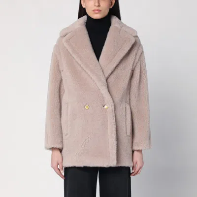 Max Mara Teddy Bear Icon Coat Short Sand In Alpaca And Wool In Beige