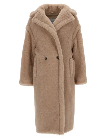Max Mara Beige Tedgirl Teddy Alpaca Coat In Brown