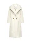 Max Mara Teddy Bear Icon Wool And Alpaca Blend Coat In White