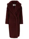 Max Mara Teddy Bear Icon Coats Bordeaux In Red