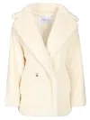 Max Mara Teddy Bear Icon Coats White In Multi