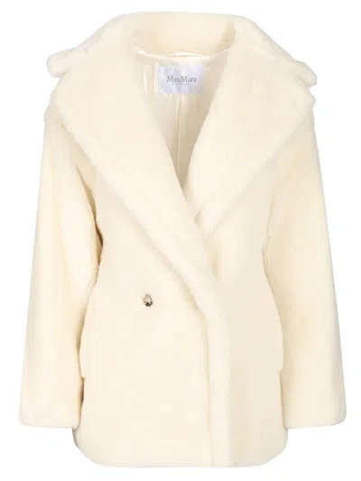 Max Mara Teddy Bear Icon Coats White In Multi